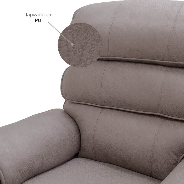 Sillon Reclinable Pu Taupe Peik | Reclinables | salas